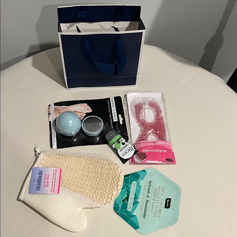 Skincare and Beauty Set with Blue Gift Bag